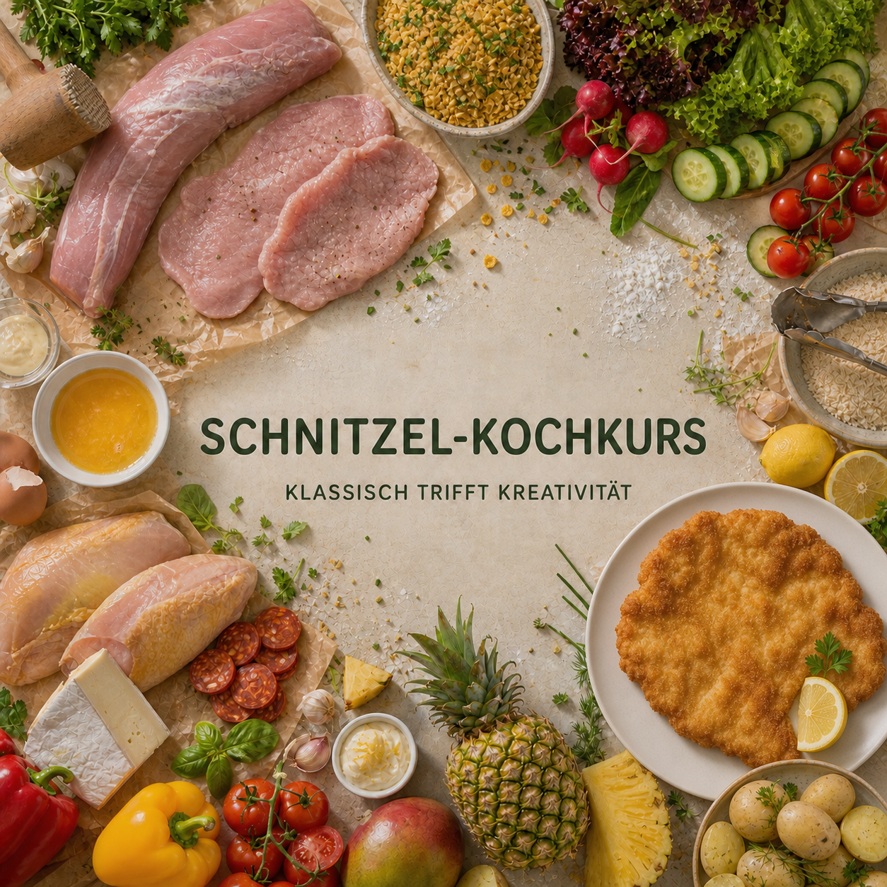 Schnitzel-Kochkurs: Klassisch trifft Kreativität