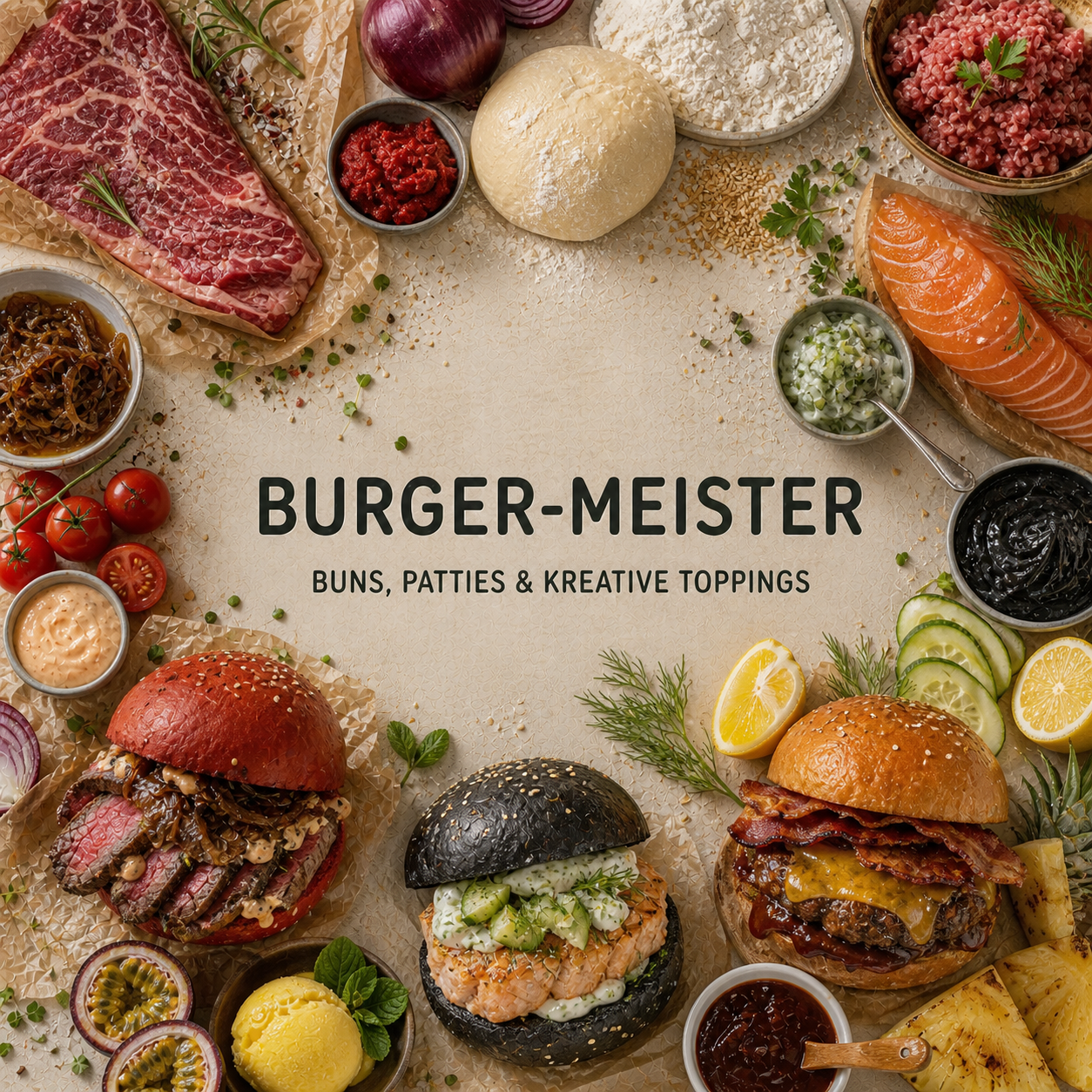 Burger-Meister – Buns, Patties & kreative Toppings